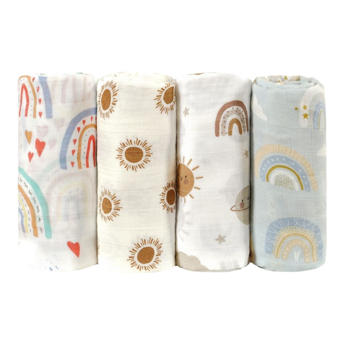 3-piece Combination Baby Swaddling Blanket 2-layer Bamboo Fiber Easy To Dry Gauze Towel Thin Summer - Image 5