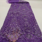 Embroidery Heavy Industry Beaded Tulle Lace Fabric - Image 4