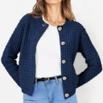 Women's Temperament Crew Neck Knitted Sweater Coat - Image 2