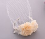 Bridal Wedding Veil Small Top Hat Headband Exaggerated Three-dimensional Flower - Image 3