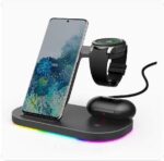 Vertical Wireless Charger Wireless Dock 3in1 Mobile Phone Headphone Charging Stand - Image 9