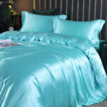 Solid Color Double-sided Silk Four-piece Set Silkworm Silk Satin Bed Sheet Quilt Cover - Image 9