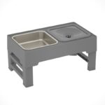 Pet Lifting Table Foldable Dog Drinking Bowl Adjustable Height Dog Bowl Stainless Steel Slow Food Double Bowl Pet Supplies - Image 5