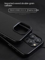 Genuine Leather Full Package Anti Drop Magnetic Suction Minimalist Phone Case - Image 3