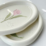 Common Calla Tulip French Relief Ceramic Plate Tableware - Image 2