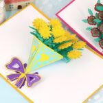 Rose Bouquet Paper Carving Birthday Blessing Small Card Greeting Card - Image 2