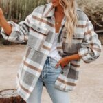 Plaid Button Flannel Woolen Shirt - Image 7