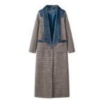Color Matching Plaid Woolen Coat Women - Image 3