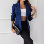 Double Breasted Solid Color Suit Small Coat For Women - Image 5