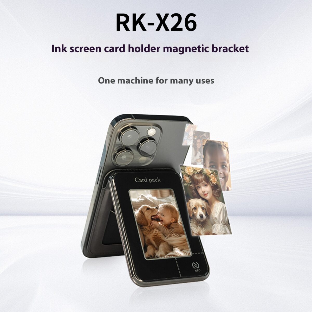E-ink Screen Card Holder Magnetic Bracket Phone Case - Image 1