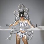 Cyberpunk Performance Suit Luminous Led Silver - Image 5