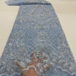 Embroidery Heavy Industry Beaded Tulle Lace Fabric - Image 3