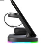 Vertical Wireless Charger Wireless Dock 3in1 Mobile Phone Headphone Charging Stand - Image 3