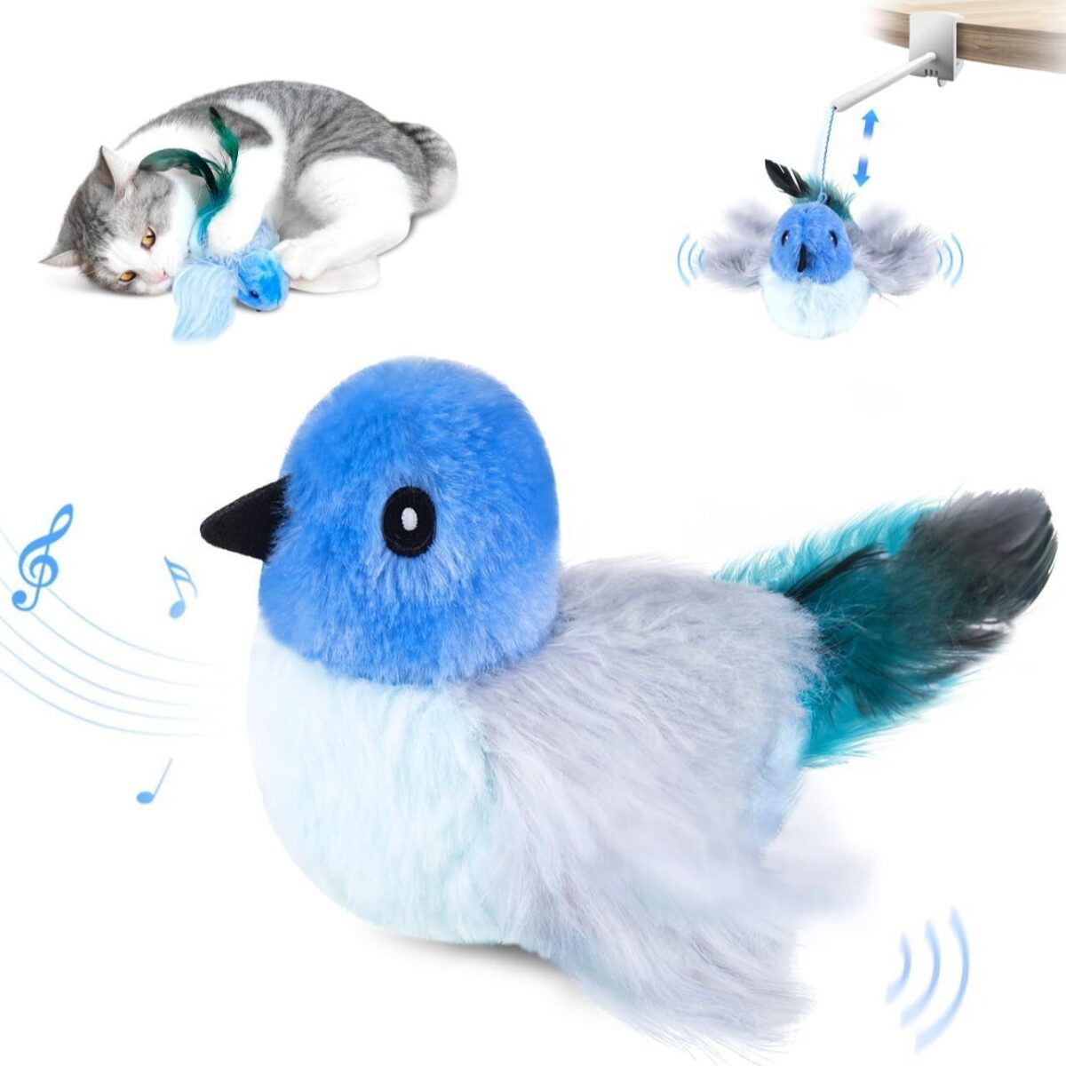 Interactive Cat Plush Toys For Indoor Cats Automatic Flapping Bird Cat Toy USB Rechargeable Electronic Pet Enrichment Toys - Image 8