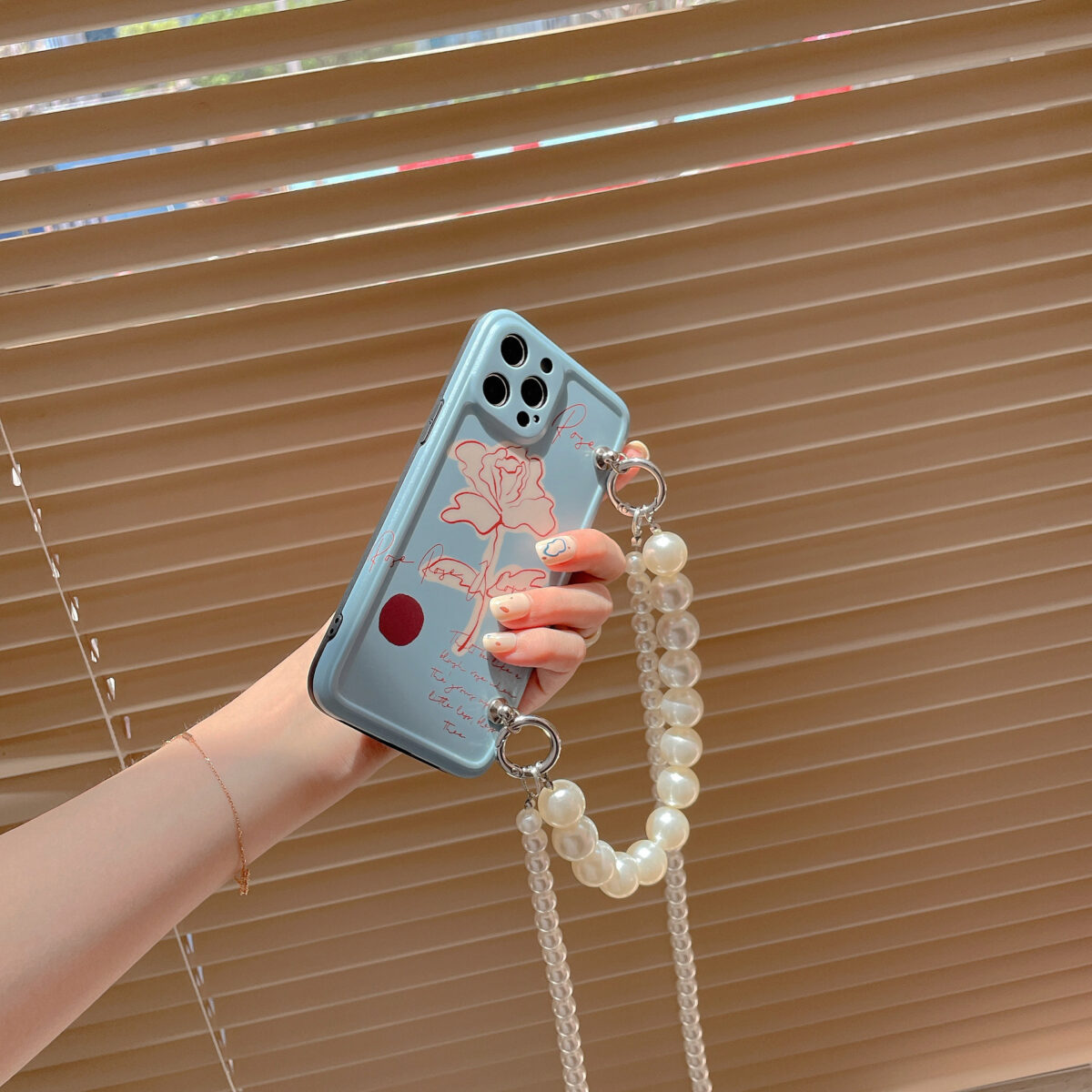 Flower Pearl Messenger Silicone Phone Case - Image 7