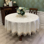 Lace Round European-style Table Cloth Simple Solid Color Household - Image 5