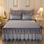 Quilted Lace Bed Skirt Thickened Plus Cotton Bedspread Single Piece Simmons Bed Cover Bed Circumference 1.8m Bed - Image 3