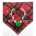 Pet's Saliva Towel Christmas Deer Scarf Large Medium And Small For Cats And Dogs Triangular Binder - Image 5