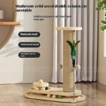 Solid Wood Cat Turntable Scratching Post Durable Toy - Image 2