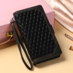 Crossbody Plaid Multi-functional Zipper Bag Mobile Phone Case - Image 3
