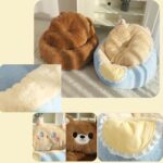 Cute Cat Bed For Indoor Cute Cat Dog Bed Tent With Removable Washable Cushioned Cat Cave Dog Bed Calming Fluffy Plush Dog Bed Puppy Bed Hug Sleep Cuddle Pet Bed - Image 3