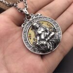 925 Sterling Silver Six-Character Mantra Turning Bronze Pendant