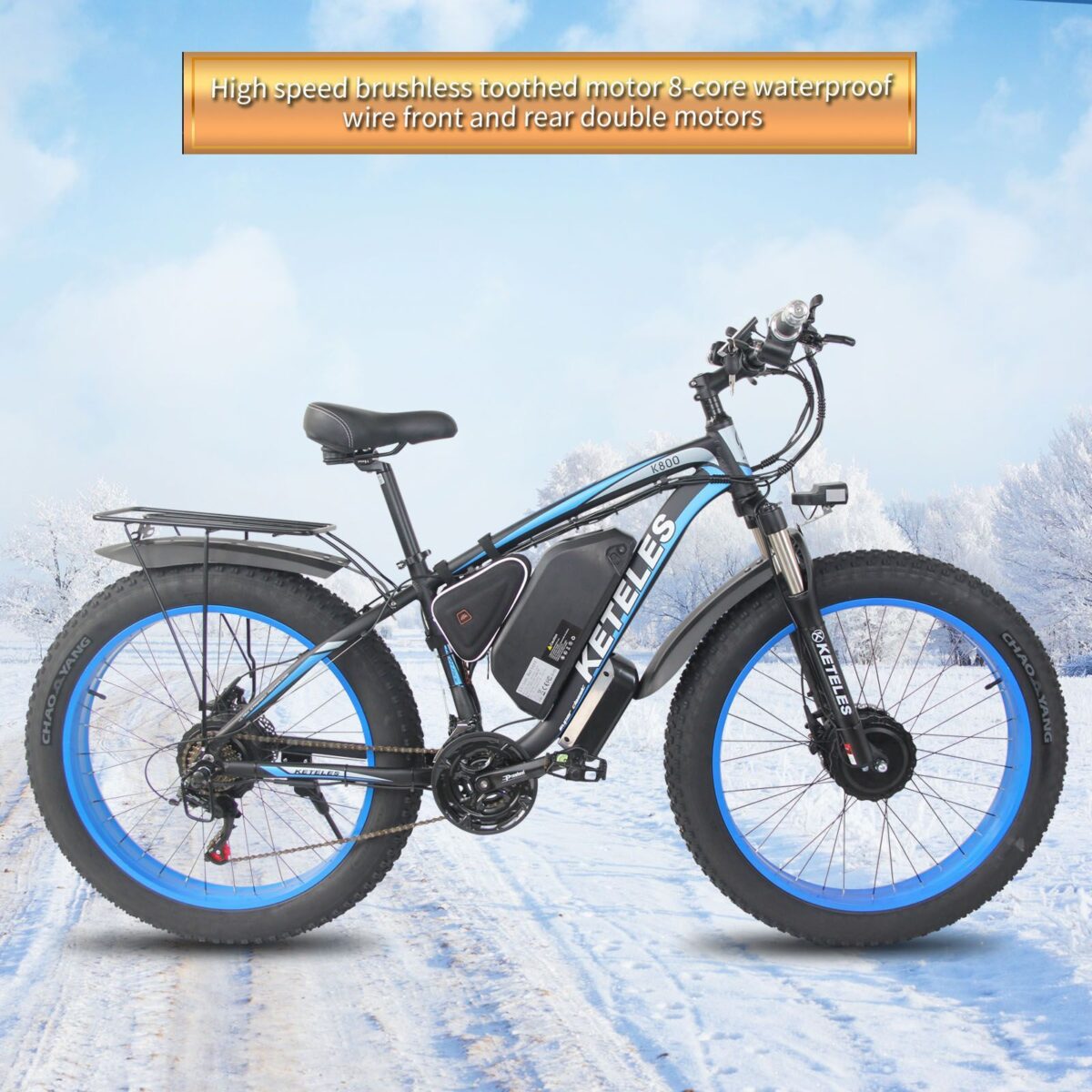 Front And Rear Dual Motor Electric Bicycle 21 Speed Oil Brake Lithium Battery - Image 1