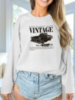 Women's Fashionable Solid Color Printed Long Sleeved Sweatshirt - Image 2