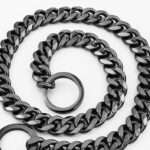 Titanium Steel Metal Hip Hop Pet 15mm Gold Stainless Steel Dog Leash - Image 3