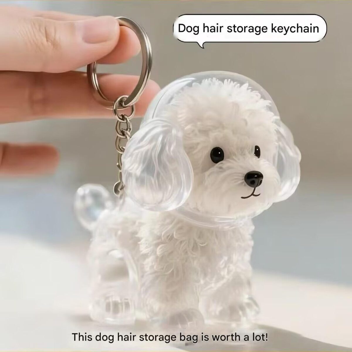 Transparent Fur Storage Box For Puppies Adorable Animal Fur Ball Storage Hanging Ornament Decorative Keepsake Dust-Proof Box Gift - Image 2