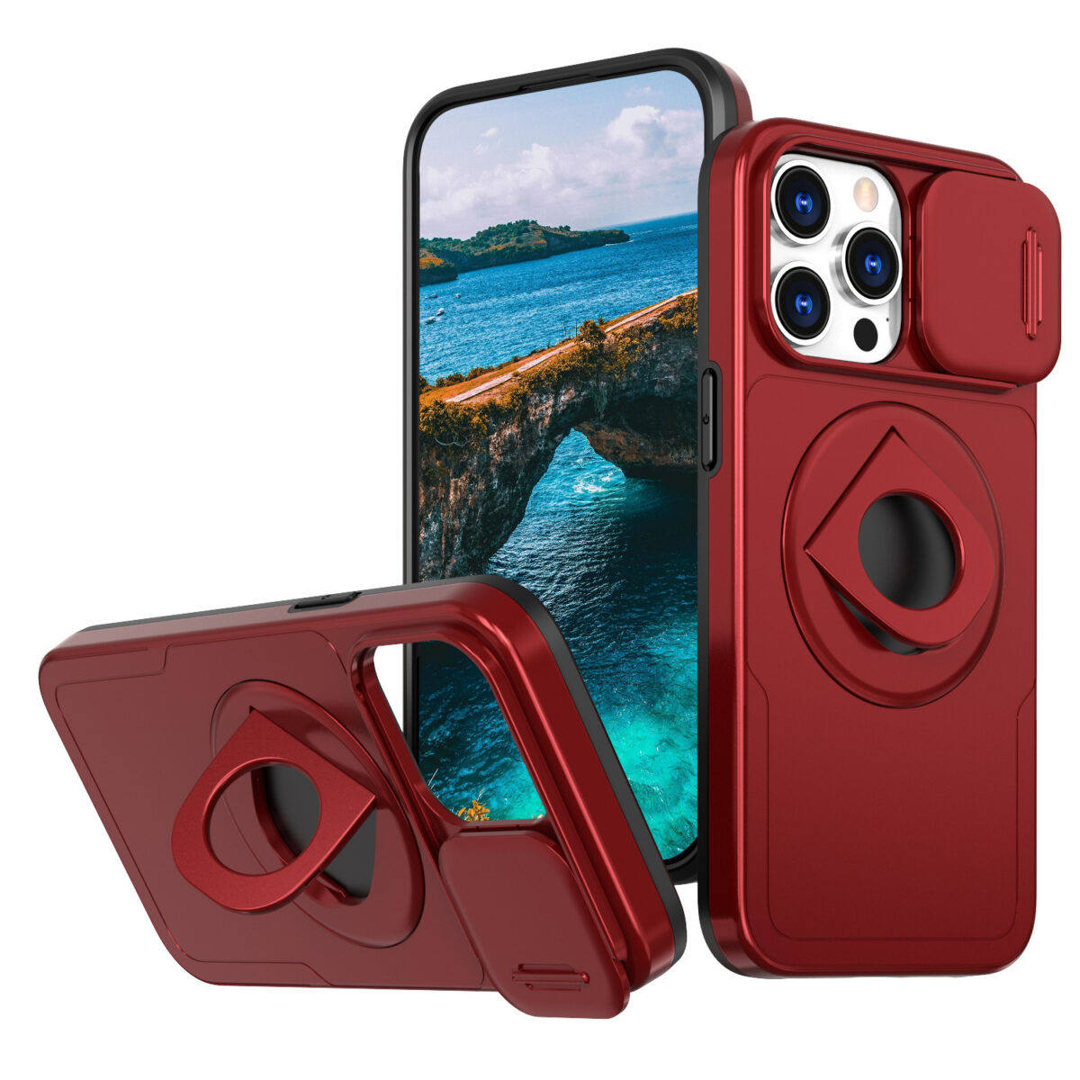 Phone Case Sliding Window Magnetic Ring Rotating Bracket - Image 8