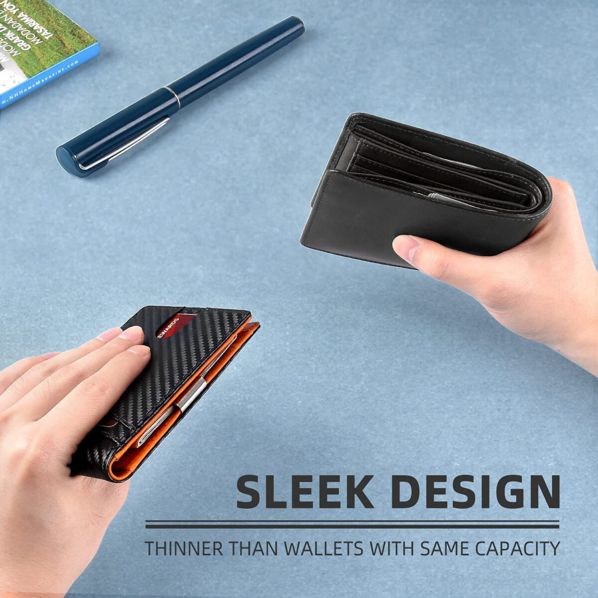 PU Leather Multiple Card Slots Anti-theft Wallet Card Holder - Image 2