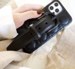 Apple Mobile Phone Case Women's Leather Net Red Wristband Limited Edition Black High-end Luxury New - Image 6