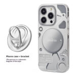 Electroplated Mechanical Silver Phone Case Personalized Magnetic Bracket - Image 6