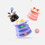 Rotating Four-layer Cat Plate, Interactive Educational Toy  Multicolor To Relieve Boredom - Image 4