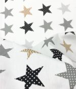Cotton Printing Black Gray Five-pointed Star Dot Cloth Group Cotton Material - Image 2
