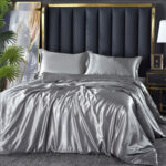 Artificial Silk Double-sided Silk Satin Quilt Cover Bed Sheet Four-piece Set - Image 2