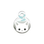 Pet Dog Brand Cute Cartoon Cat And Fish Printed Cat Necklace Pendant Alloy Dog Collar Ornament Pendant - Image 3