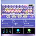 Mechanical Keyboard Black Iron Cow Full Key No Punching Three-mode RGB Backlight Five-side Sublimation - Image 2