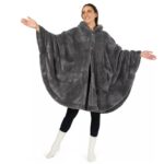 Hooded Cloak Thickened Solid Color Bathrobe - Image 5