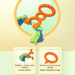 Dog Rubber Ring Rope Toy Safe Portable Dog Chew Teething Toy For Training Teeth Cleaning Gum Massage