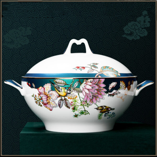 Good-looking Enamel Color Tableware Bowl And Plates Suit Household