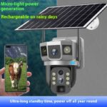 V380 Three-screen 4G Household Outdoor 10 Times Zoom Night Vision HD Smart Monitor Camera