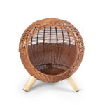 Breathable Rattan Woven Round Cat Bed PE Rattan Cat Climbing Frame Sleep Game Warm Pet Litter Cat Villa