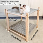Pet Camp Bed Solid Wood Double Layer Cat Hammock Upper And Lower Bunk Removable And Washable - Image 6