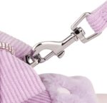 Cute Warm Small Dog Harness And Leash Set With Bow Tie, Soft Padded Puppy Harness With Removable Fur Collar, Adjustable Girl Dog Harness With Quick Release Buckles - Image 10