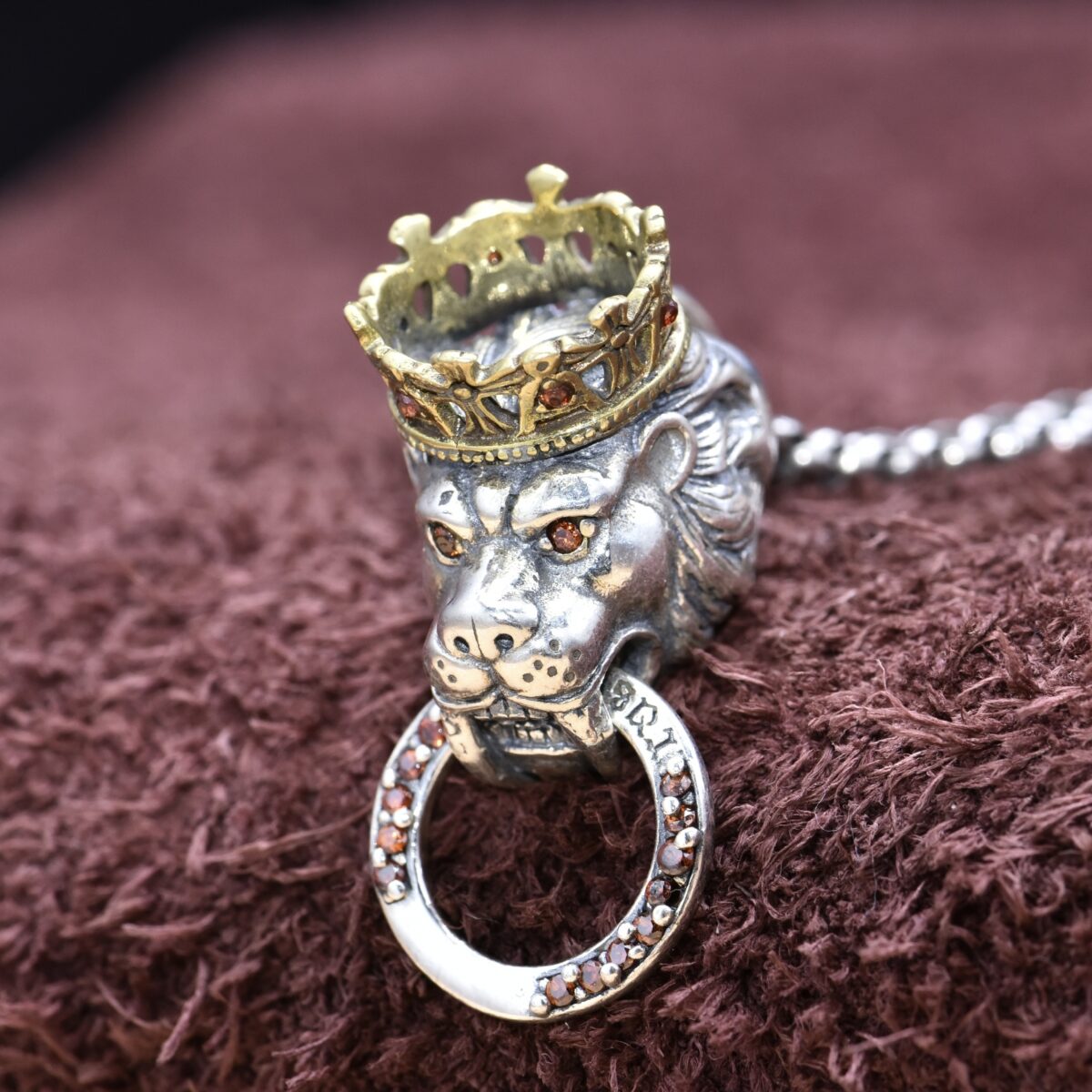 S925 Silver Vintage Lion Pendant Keychain Pendant - Image 4