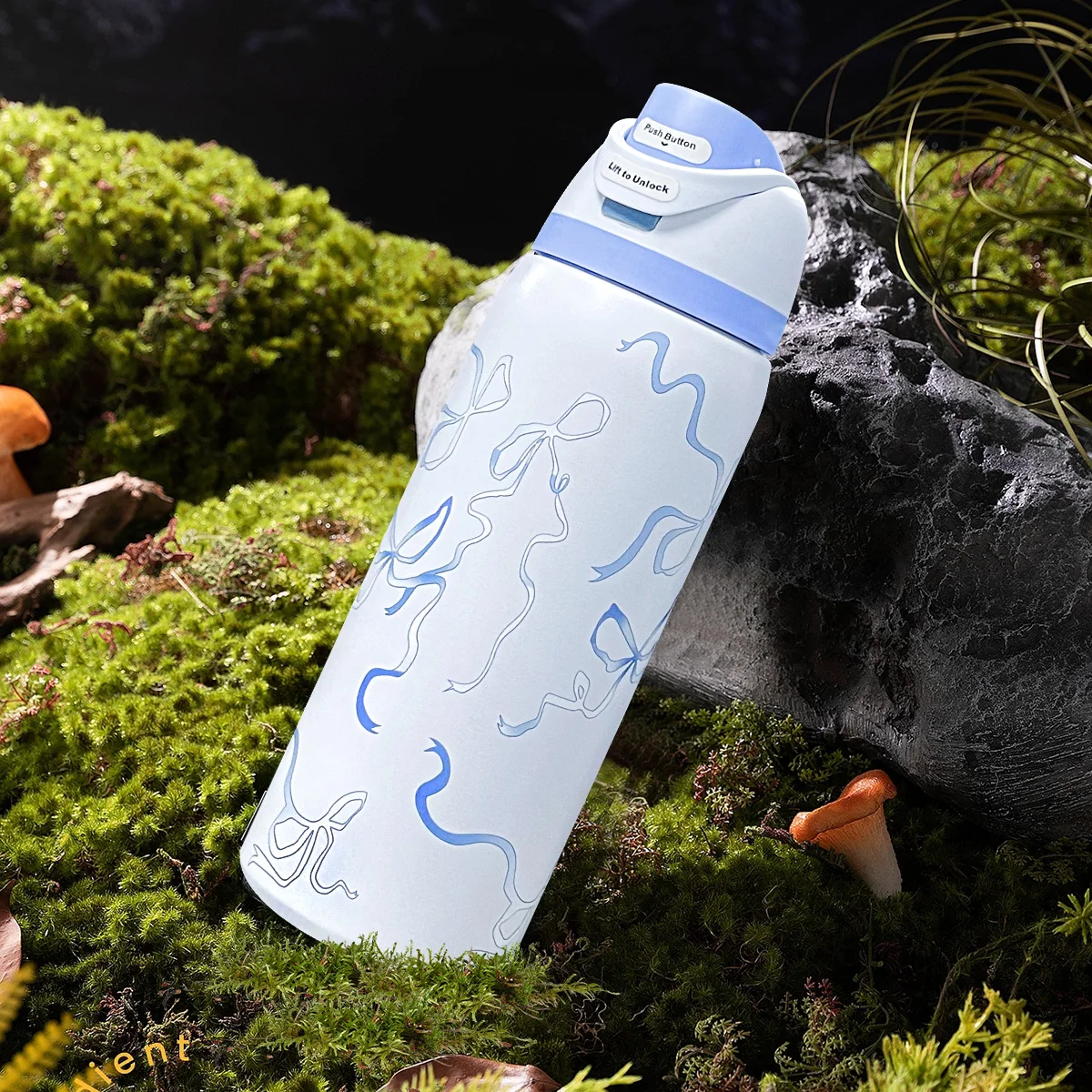 Owalaa Blue butterfly Water bottle 32oz,945ML,with straw,heat preservation time more than 24 hours,camping,work,indoor - Image 5