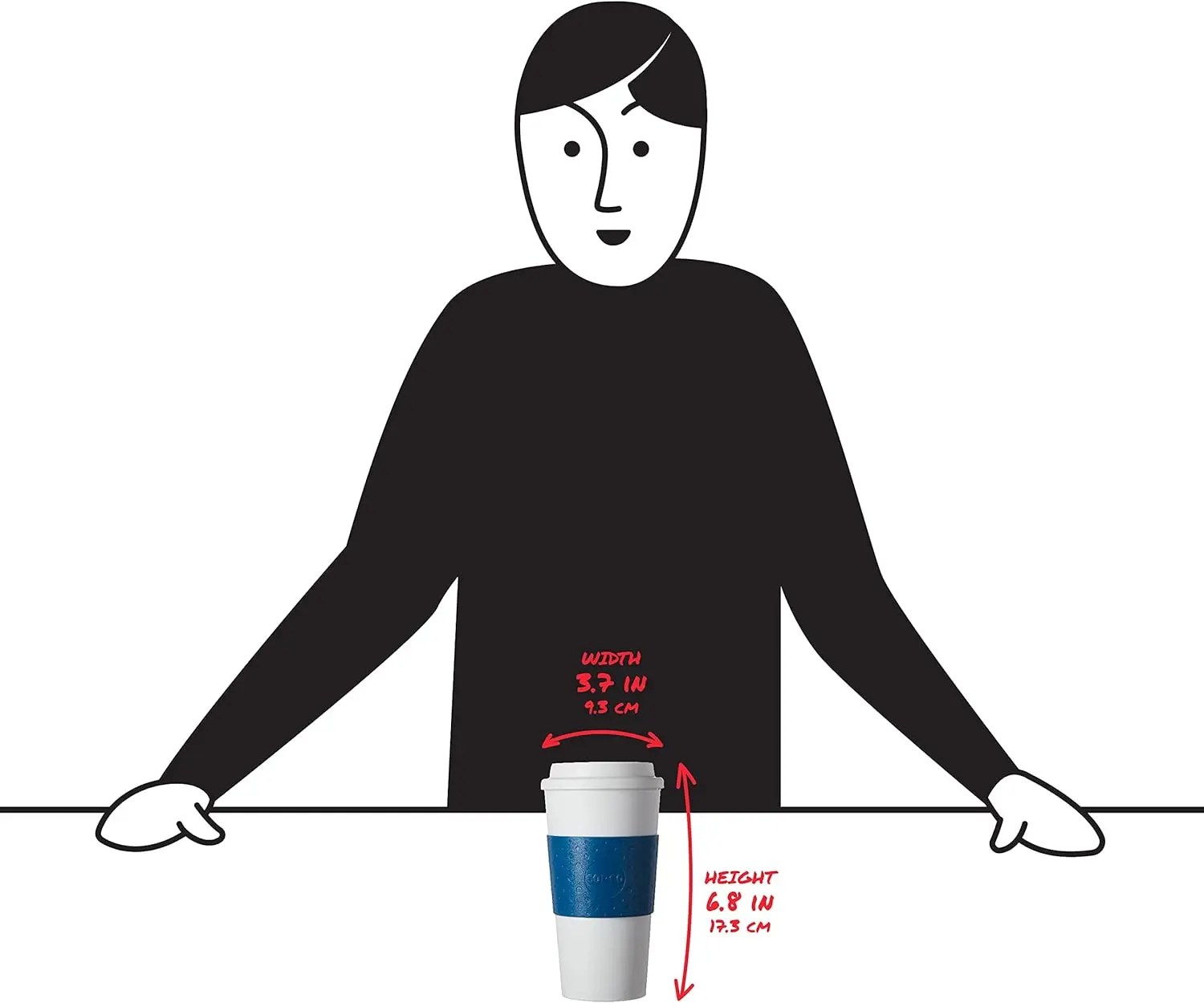 16 oz Insulated Travel Mug, Leak-Proof BPA-Free Coffee Tumbler for Hot & Cold Drinks, Cup Holder Friendly in Blue - Image 3