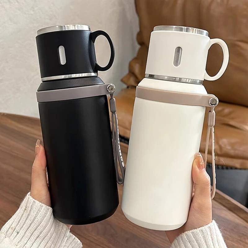 600ml Stainless Steel Coffee Cup Travel Thermal Mug Leak-Proof Thermos Bottle Tea Coffee Mug Office Business Style Thermos - Image 2